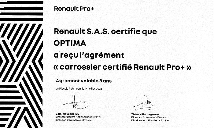 certification carrossier renault pro +